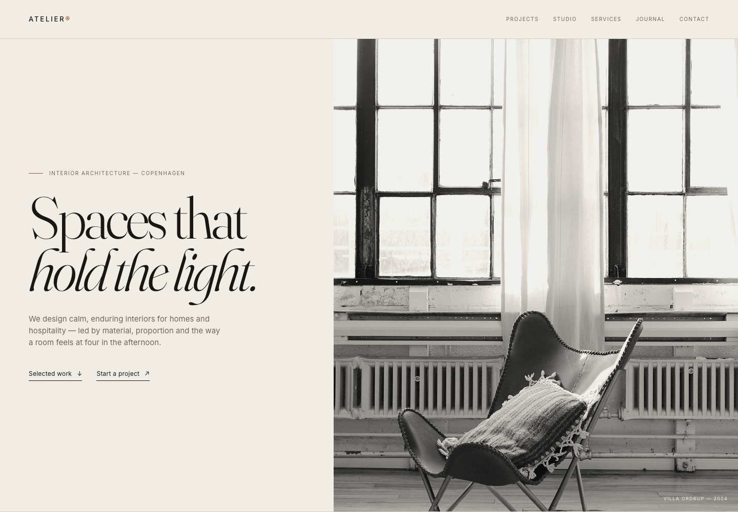 Atelier template home page